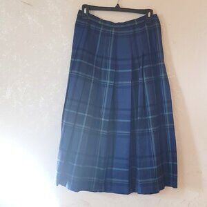 Vintage Pendleton Wool Pleated Midi-Skirt